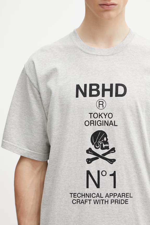 Neighborhood T-shirt męski bawełniany szary 261PCNH.ST08