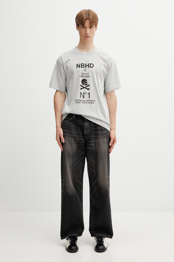 Neighborhood T-shirt męski bawełniany 261PCNH.ST08 szary