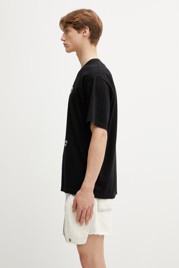 Neighborhood T-shirt bawełniany męski 261PCNH.ST08 czarny SS26