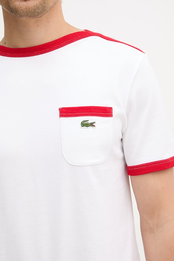 Lacoste T-shirt męski bawełniany TH1789 biały
