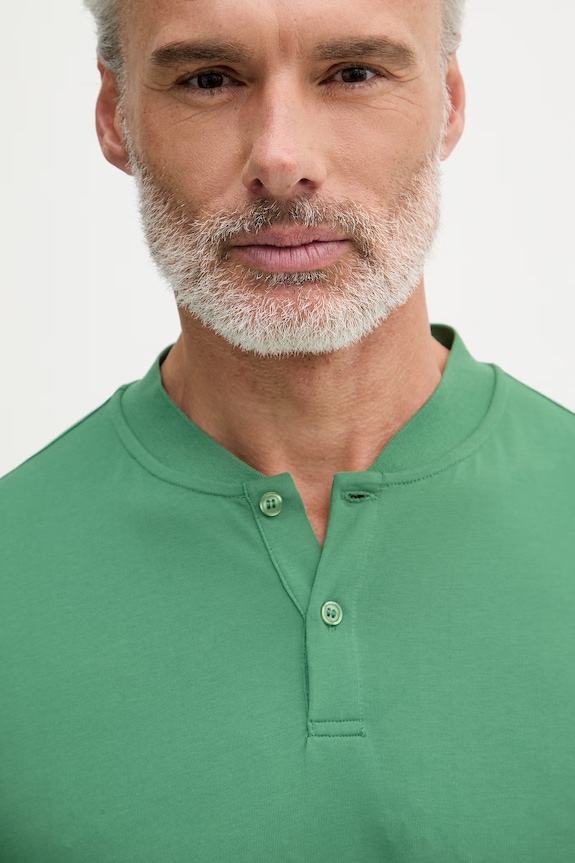 United Colors of Benetton polo da uomo con cotone verde 3QEXU10CC