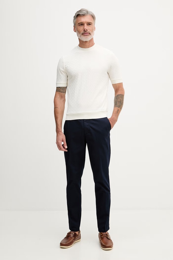 United Colors of Benetton tričko pánske bavlnené s elastanom 33T4U10CD béžová SS26