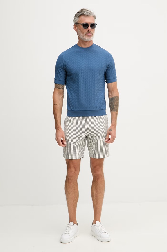 United Colors of Benetton tričko pánske bavlnené s elastanom 33T4U10CD tmavomodrá SS26
