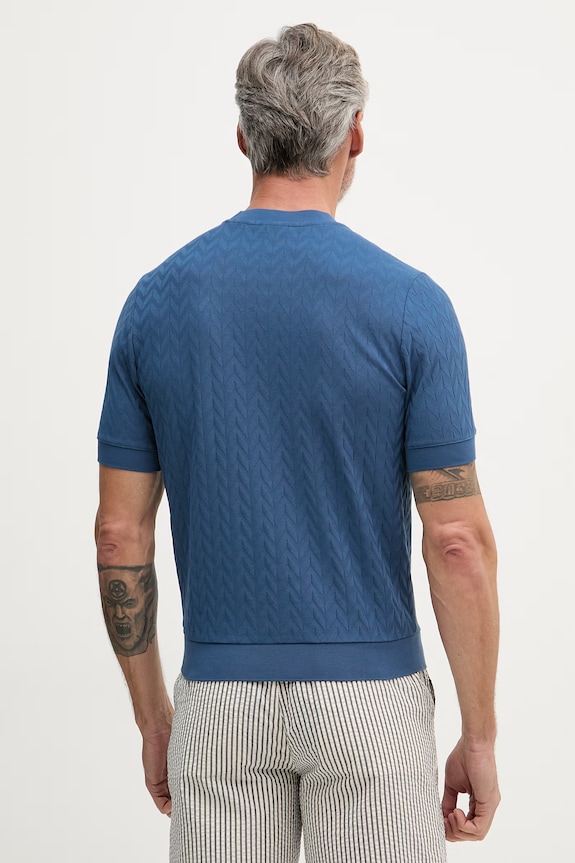 Abbigliamento United Colors of Benetton t-shirt da uomo in cotone con elastan 33T4U10CD blu navy