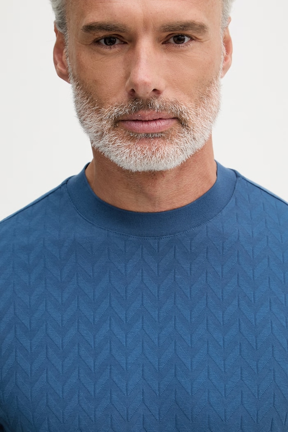 United Colors of Benetton t-shirt da uomo in cotone con elastan blu navy 33T4U10CD