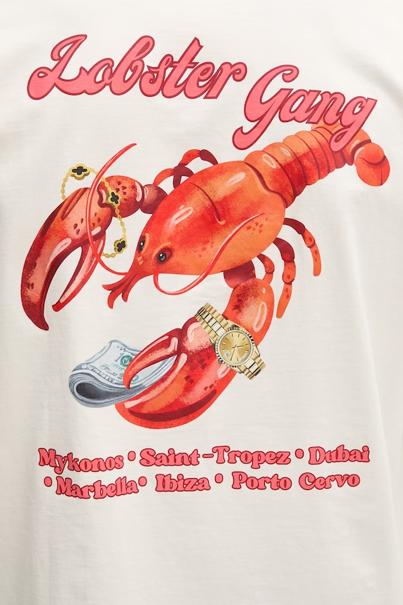 Baron Filou tričko pánske bavlnené LOBSTER GANG 000014997 béžová
