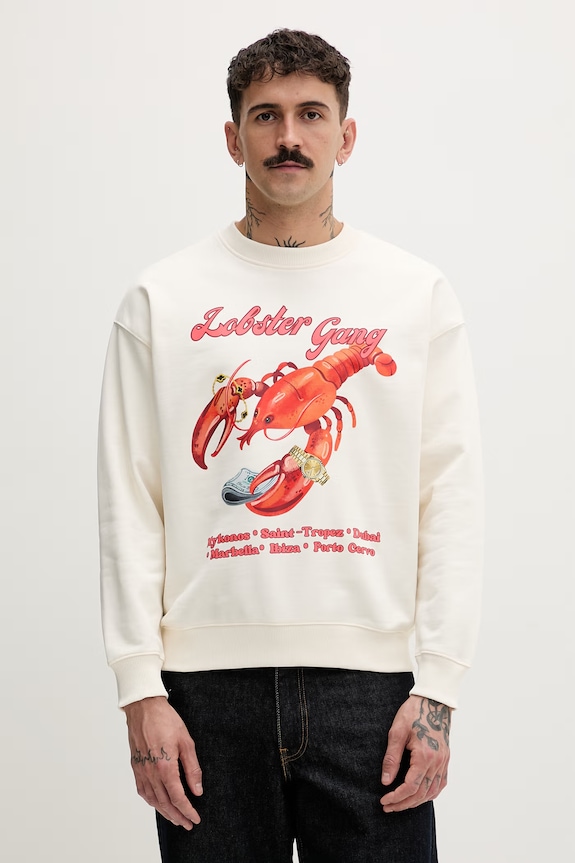 Baron Filou mikina pánska bavlnená LOBSTER GANG béžová 000015004