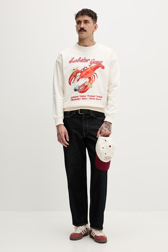 Baron Filou mikina pánska bavlnená LOBSTER GANG 000015004 béžová SS26