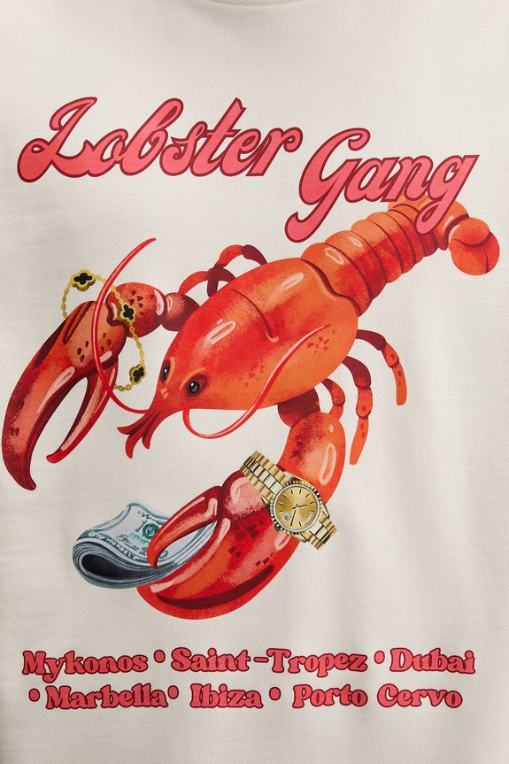 Baron Filou mikina pánska bavlnená LOBSTER GANG 000015004 béžová