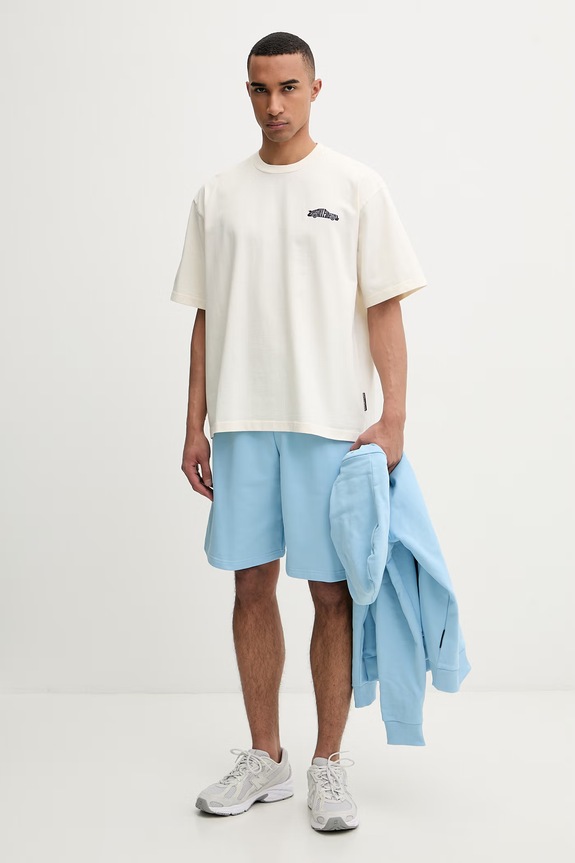 Baron Filou T-shirt męski bawełniany VALET MODE 000014976 beżowy SS26