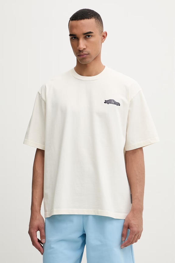 Odzież Baron Filou T-shirt męski bawełniany VALET MODE 000014976 beżowy