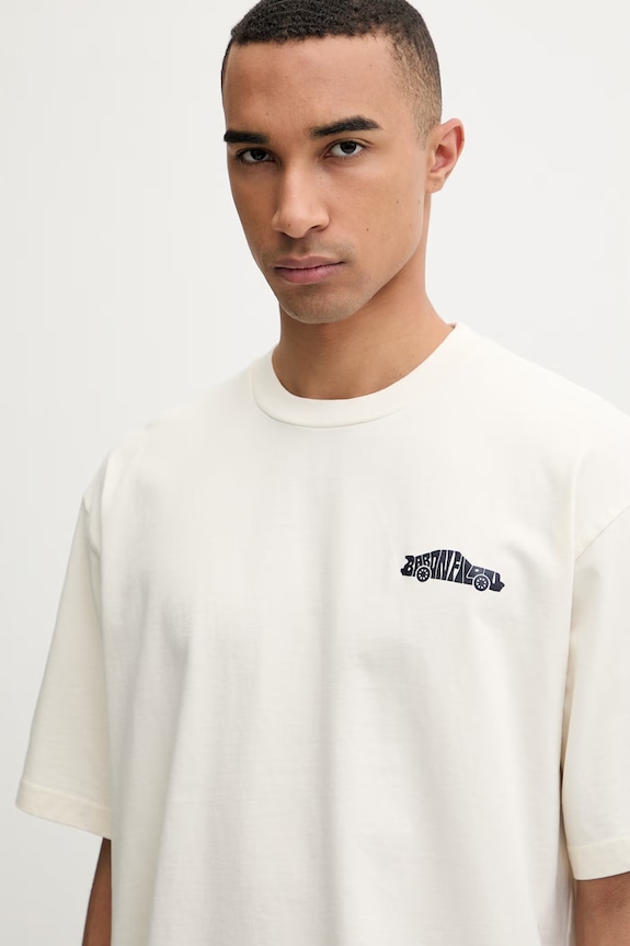Baron Filou T-shirt męski bawełniany VALET MODE beżowy 000014976