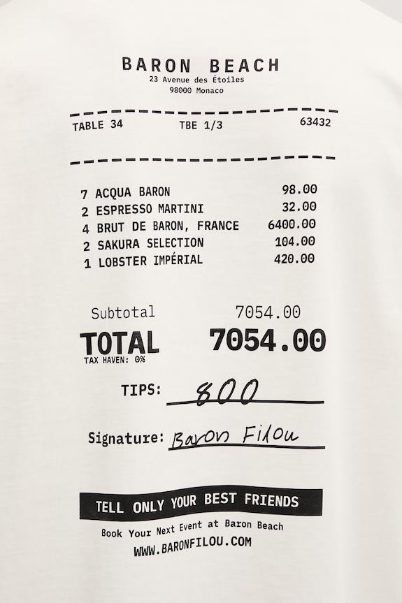 Baron Filou T-shirt męski bawełniany BARON BEACH BILL 000015025 beżowy