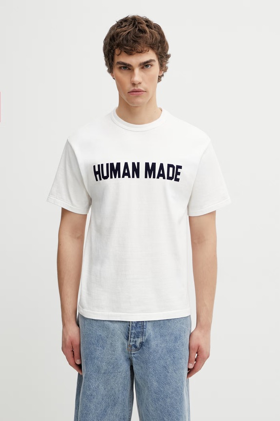Human Made тениска мъжка от памук бял HM31TE012