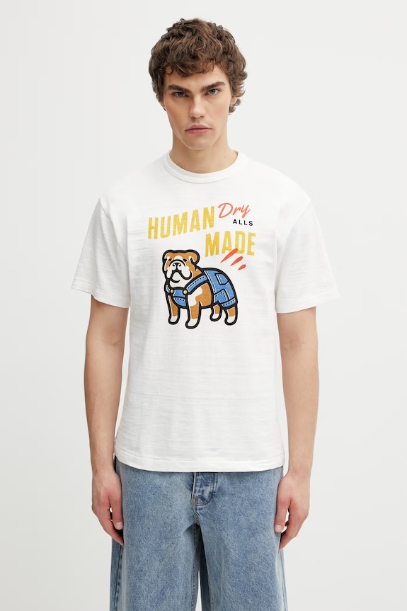 Human Made тениска от памук мъжка бял HM31TE015