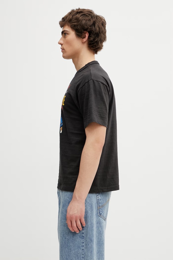 Human Made тениска от памук мъжка HM31TE015 черен SS26