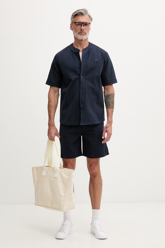 Fila cămașă pentru bărbați, cu vâscoză LUCCA FAM1190 bleumarin SS26