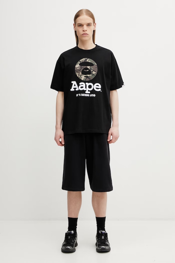 AAPE T-shirt cotton Men's AAPTEM1640XXQ black