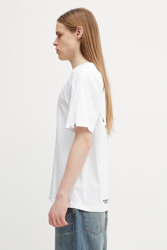 AAPE t-shirt cotton men's AAPTEM1841XXQ white SS26