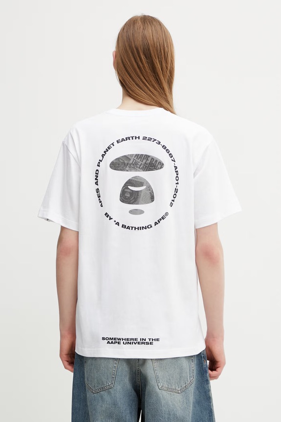 Clothing AAPE t-shirt cotton men's AAPTEM1841XXQ white
