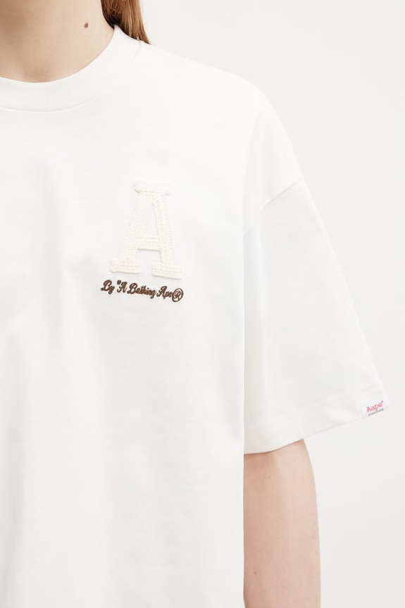 AAPE t-shirt cotton men's beige AAPTEM1847XXQ