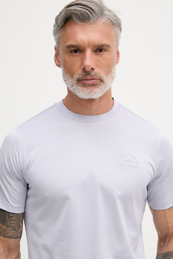 Karl Lagerfeld футболка для мужчин из хлопка фиолетовой 562200.755401