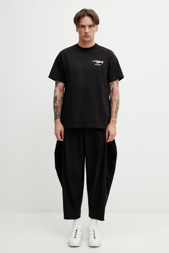 Ader Error Men's T-shirt with cotton BP01SSTS0104BK black