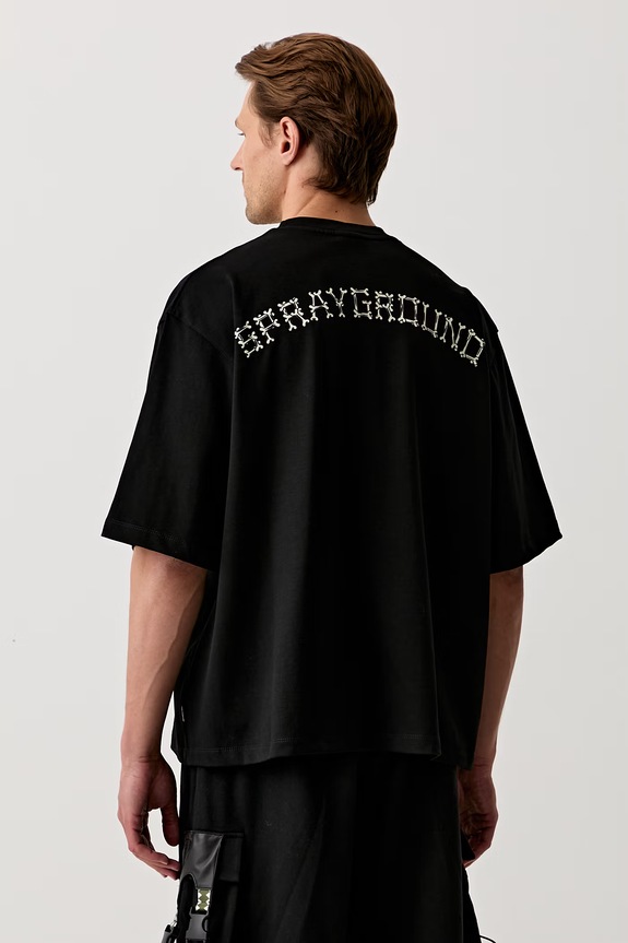 Odzież Sprayground T-shirt męski bawełniany SP807 czarny