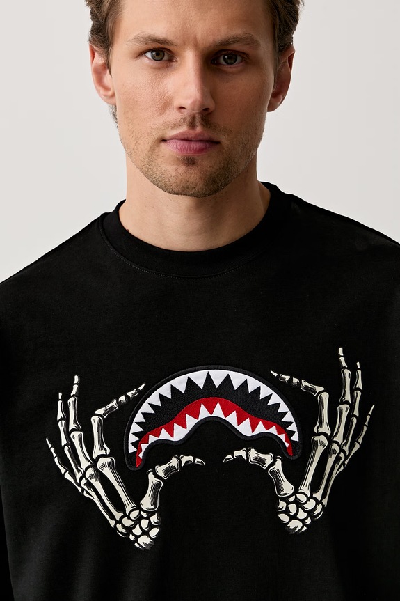 Sprayground T-shirt męski bawełniany czarny SP807
