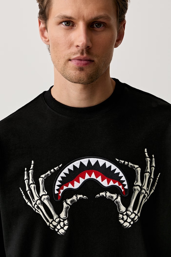 Sprayground T-shirt męski bawełniany czarny SP807