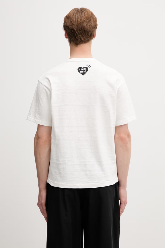 Odzież Human Made T-shirt bawełniany męski HM31TE016 biały