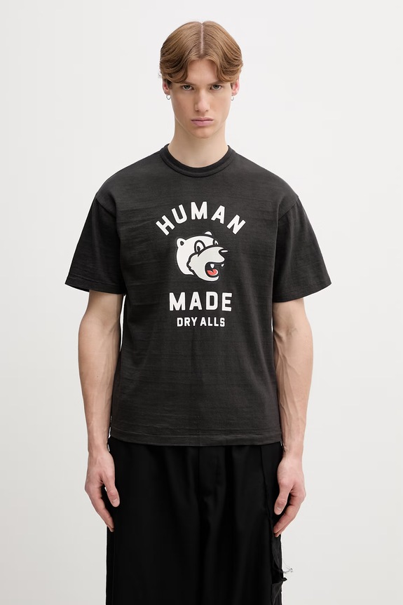 Human Made T-shirt bawełniany męski czarny HM31TE009