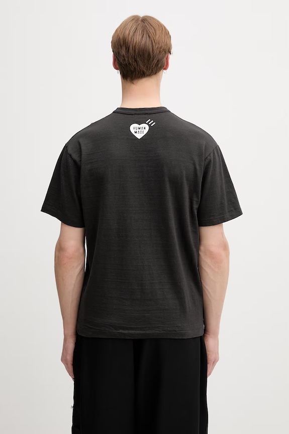 Odzież Human Made T-shirt bawełniany męski HM31TE009 czarny