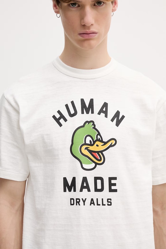 Human Made T-shirt bawełniany męski biały HM31TE008
