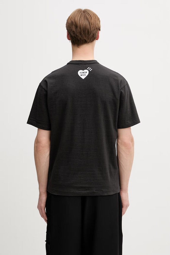 Odzież Human Made T-shirt bawełniany męski HM31TE008 czarny