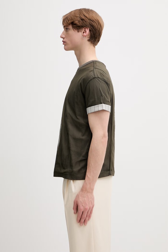 Andersson Bell Overlay Roll-up Cuffs T-shirt męski atb1543m zielony SS26
