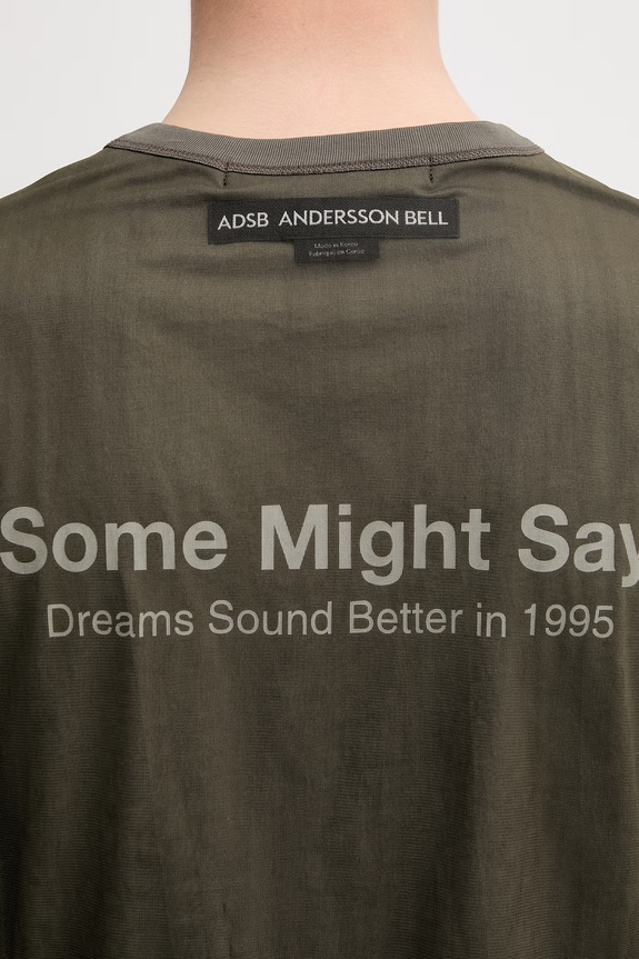 Andersson Bell Overlay Roll-up Cuffs T-shirt męski zielony atb1543m