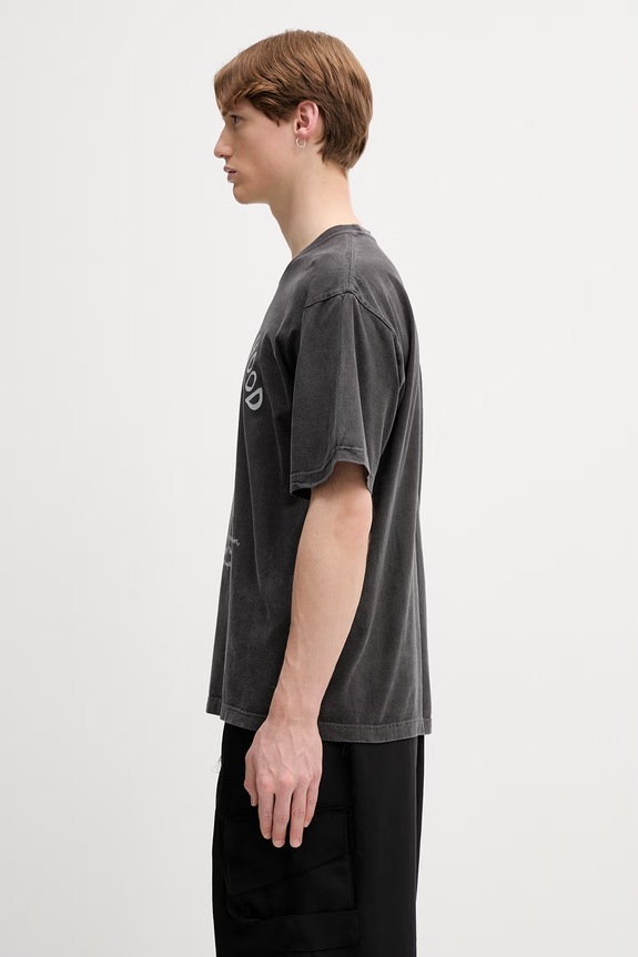 Neighborhood T-shirt bawełniany męski 261PCNH.ST11 czarny SS26