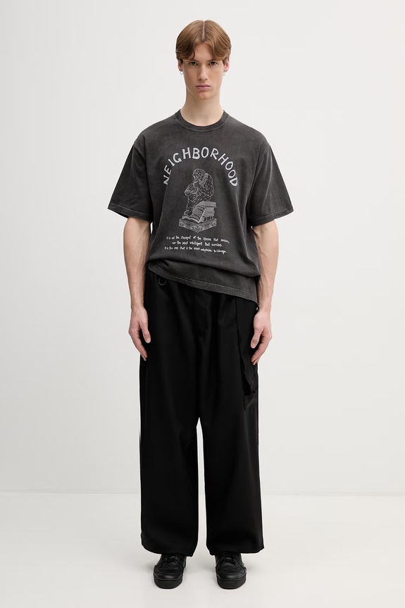 Neighborhood T-shirt bawełniany męski 261PCNH.ST11 czarny