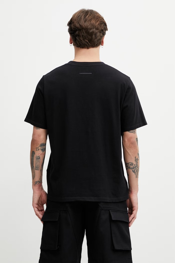 Ρούχα MM6 Maison Margiela T-shirt Ανδρικό Βαμβακερό SH2GC0038.M20048 μαύρο