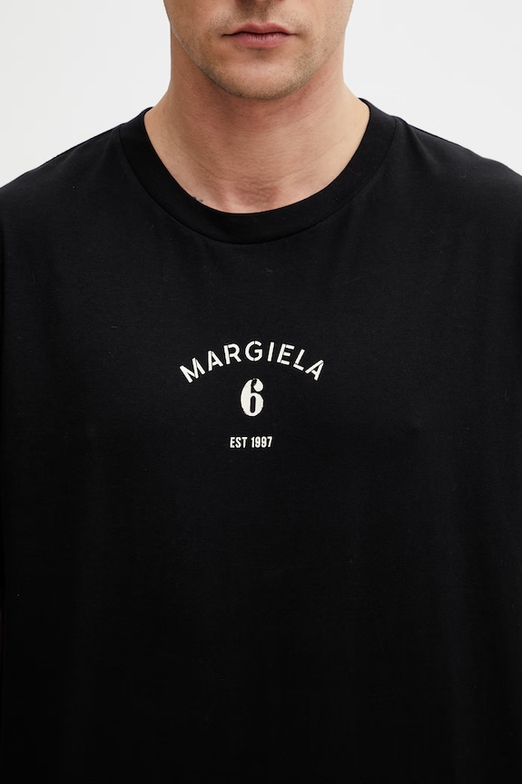 MM6 Maison Margiela T-shirt bawełniany męski czarny SH2GC0038.M20048