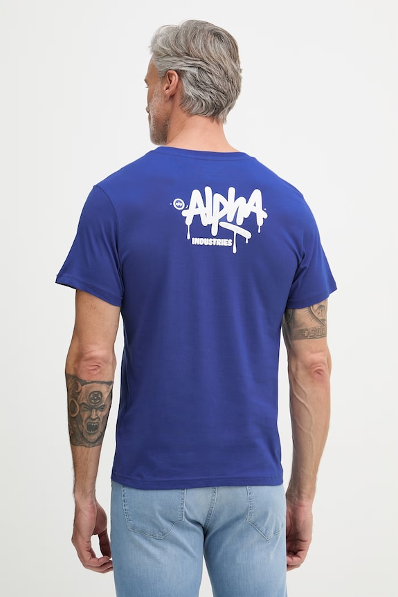 Alpha Industries tričko pánske bavlnené Signature modrá 266554