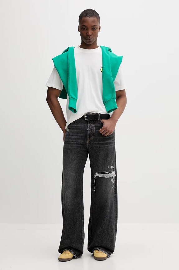 Barrow T-shirt bawełniany S6BWUATH003 beżowy
