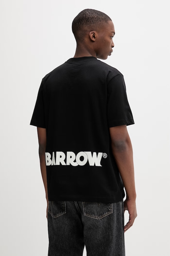 Barrow T-shirt bawełniany S6BWUATH003 czarny SS26