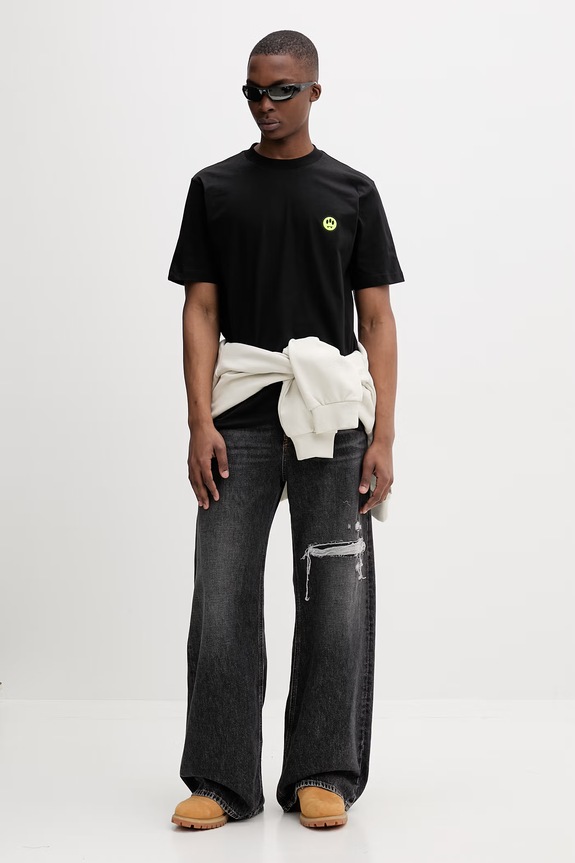 Barrow T-shirt bawełniany czarny S6BWUATH003