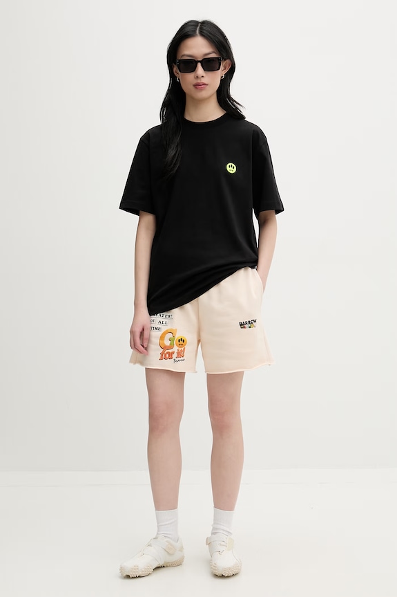 Barrow T-shirt bawełniany S6BWUATH003 czarny