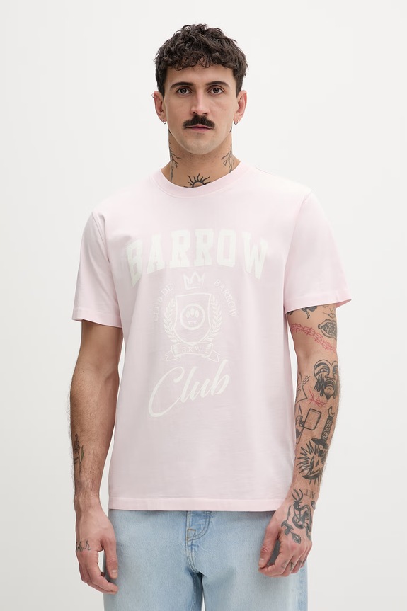 Barrow T-shirt bawełniany różowy S6BWUATH019