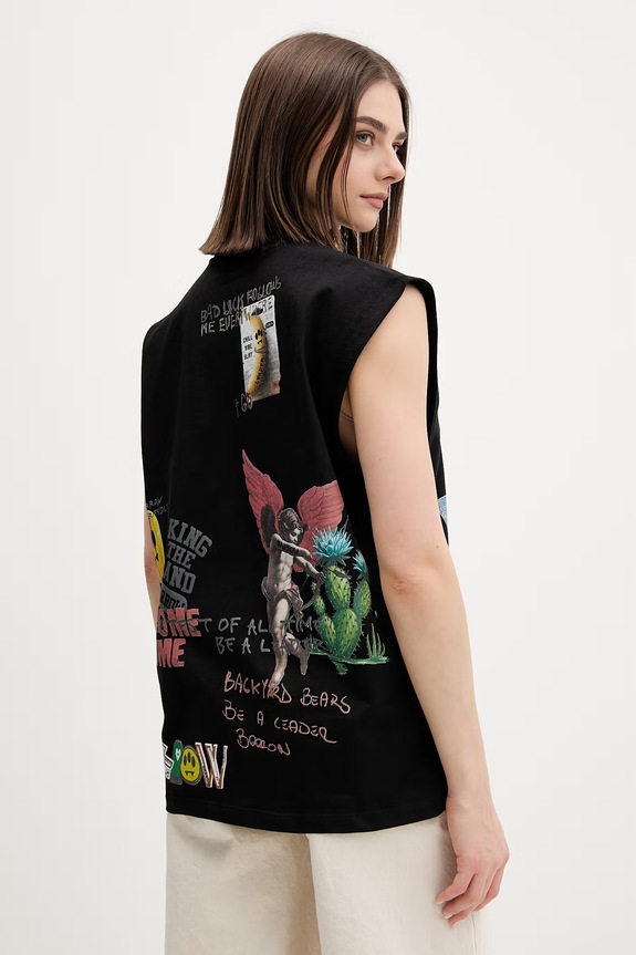Barrow t-shirt bawełniany S6BWUATH033 czarny