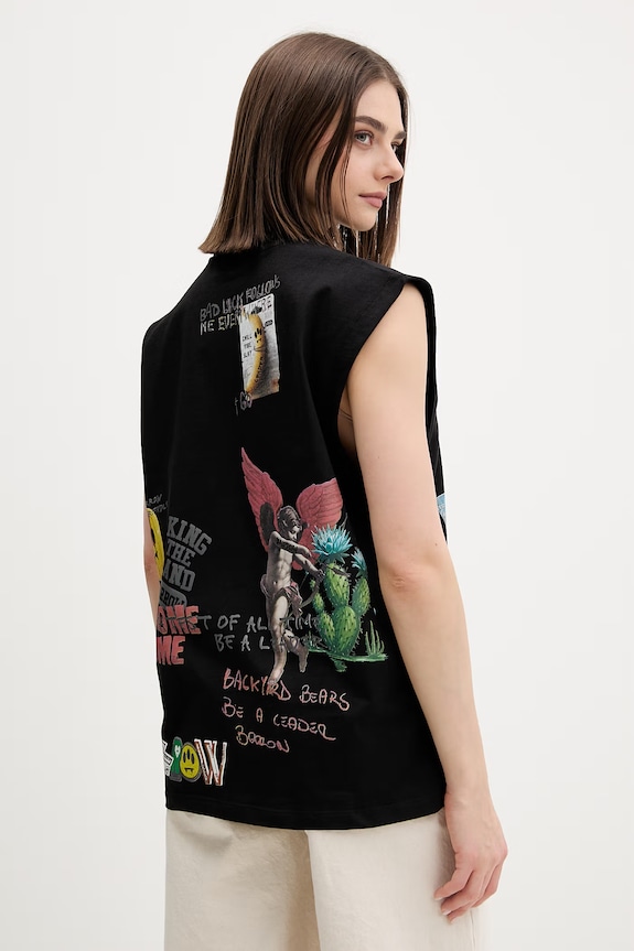 Barrow t-shirt bawełniany S6BWUATH033 czarny