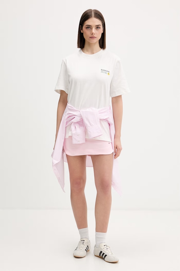 Barrow t-shirt męski bawełniany S6BWUATH086 biały